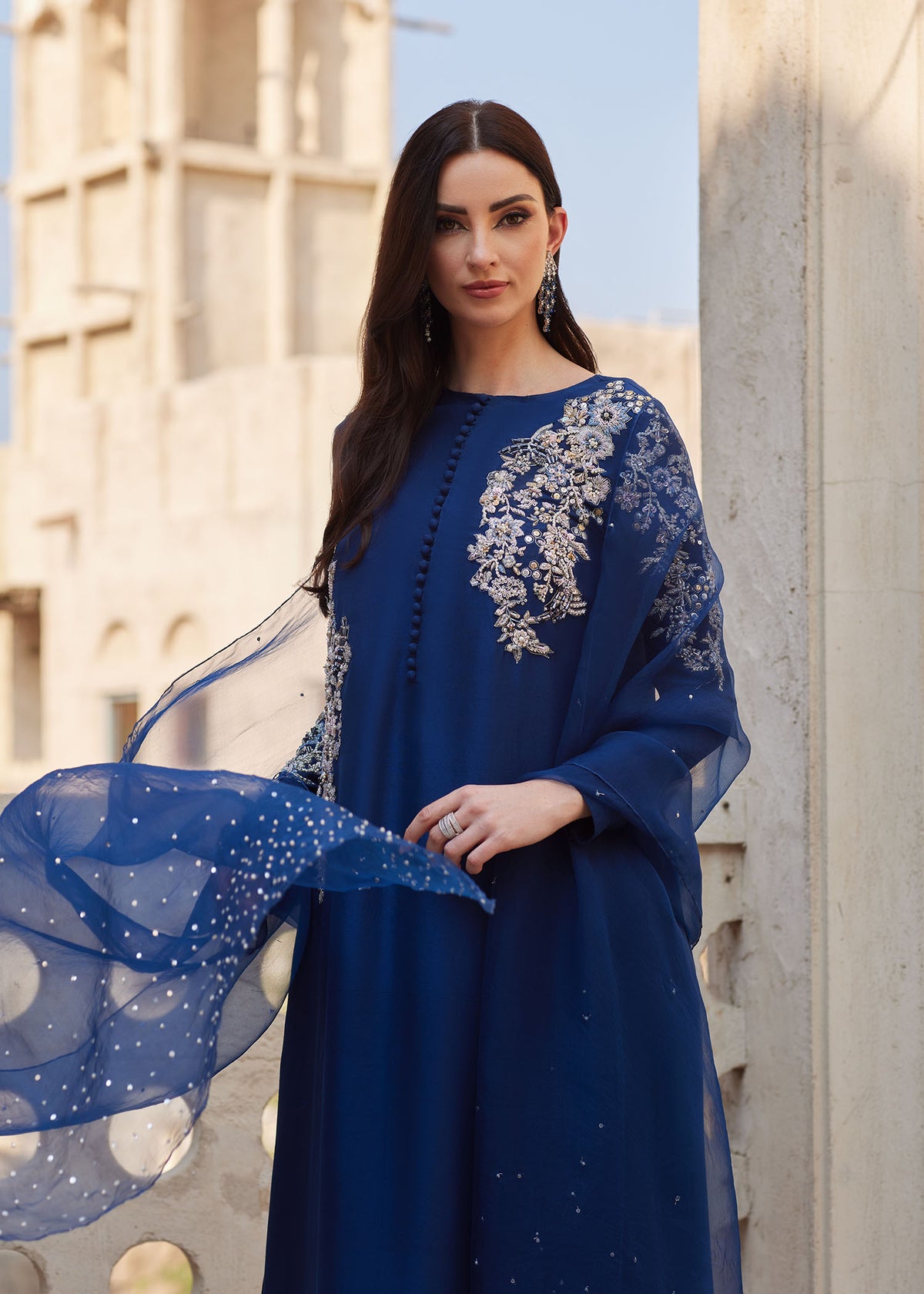 huda blue dress Huda In Her Stunning Blue Mini Dress