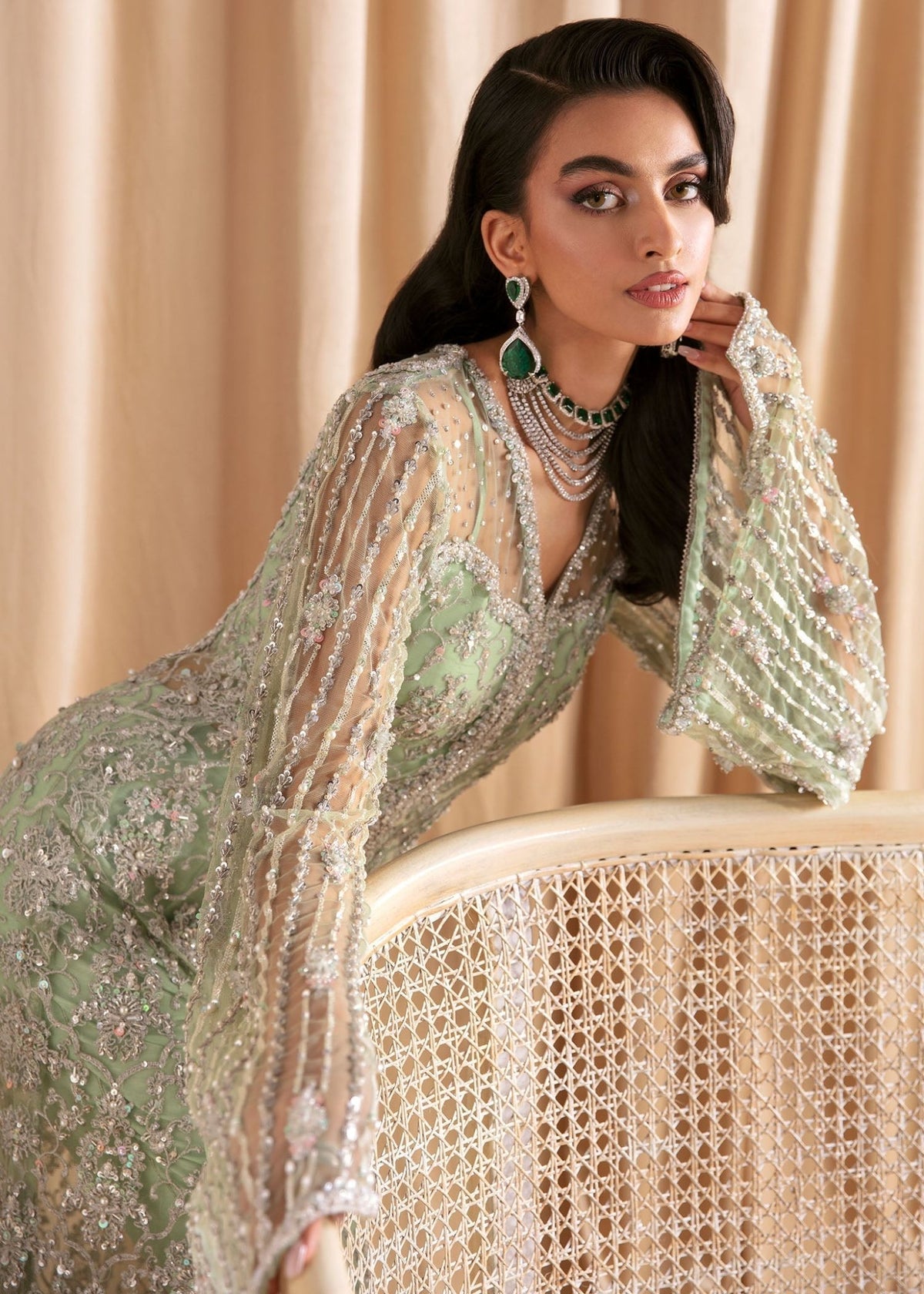kanwal malik green dress MISHA Kanwal Malik