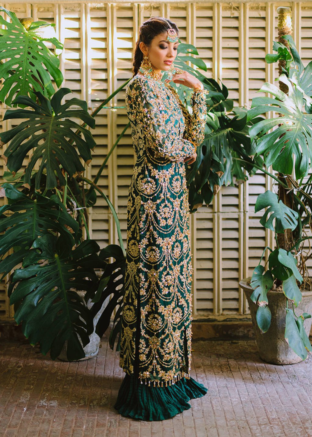 kanwal malik green dress Halena Kanwal Malik