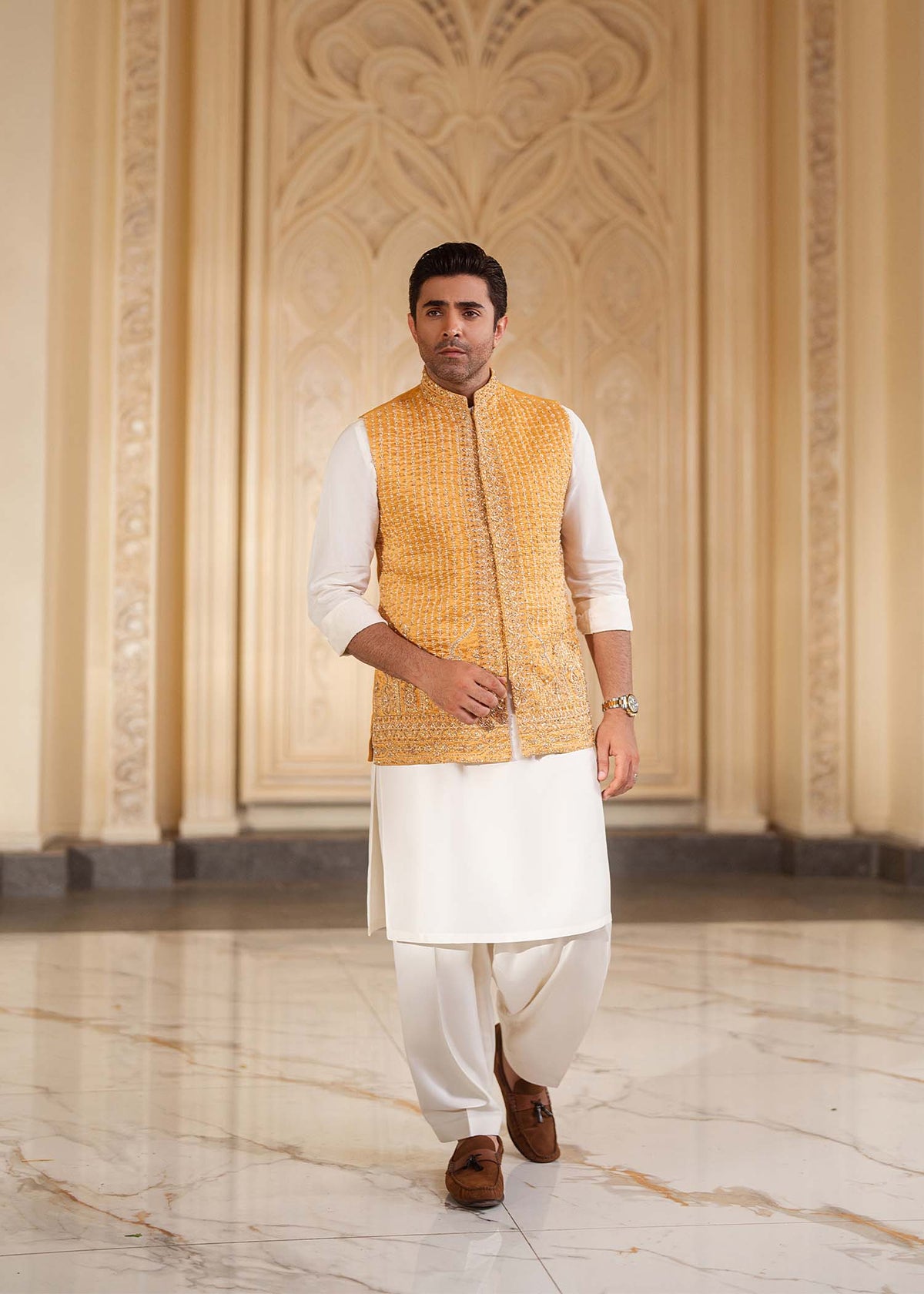 Abeer white side view - Kanwal Malik menswear