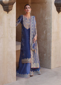 Aleha greyish blue styled look - Kanwal Malik luxury pret