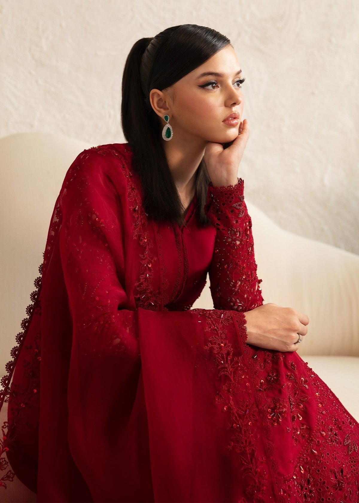 Aleysa maroon complete look - Kanwal Malik luxury pret