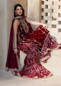 Aline maroon styled look - Kanwal Malik luxury pret