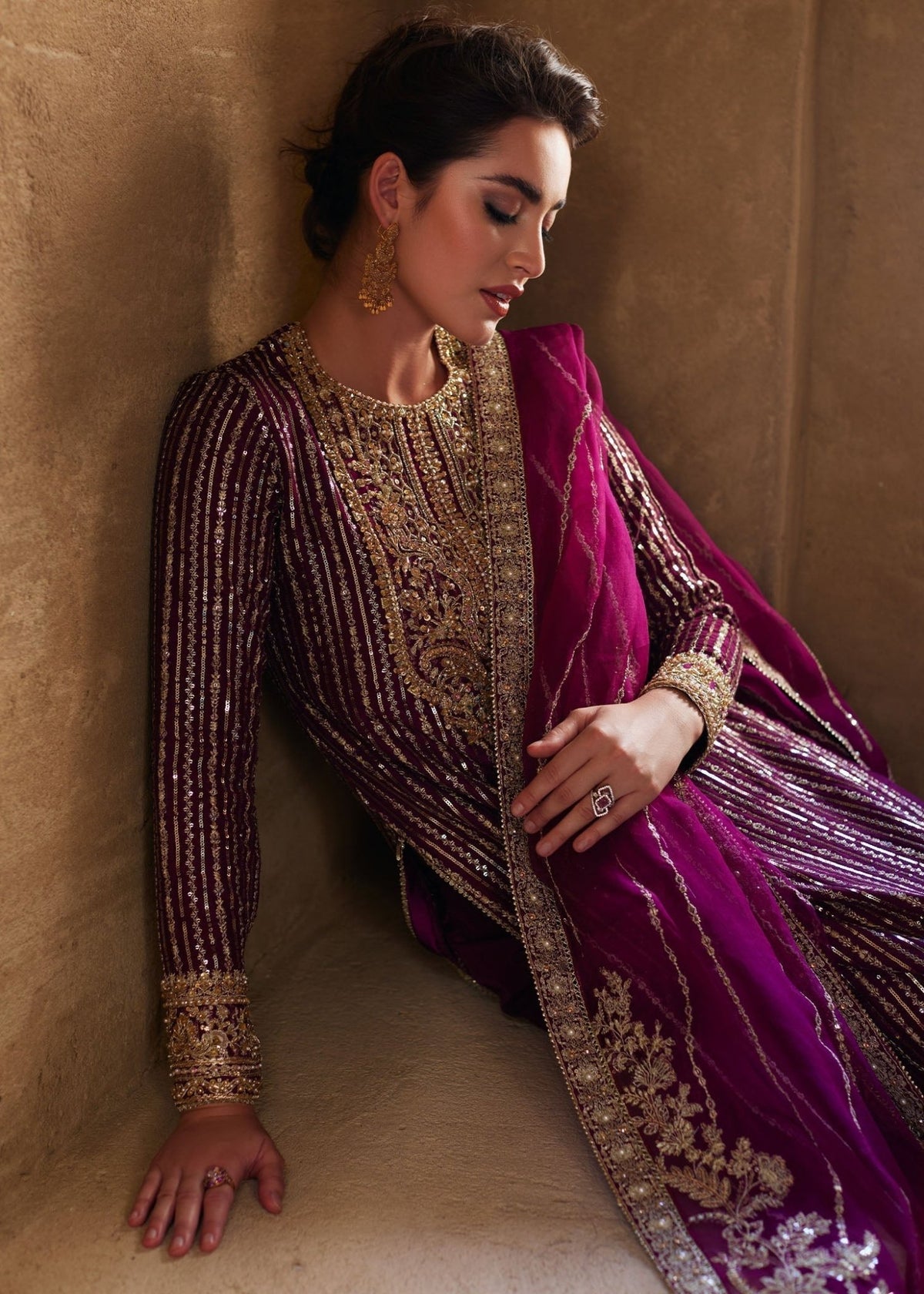 Amara light plum ensemble complete look - Kanwal Malik