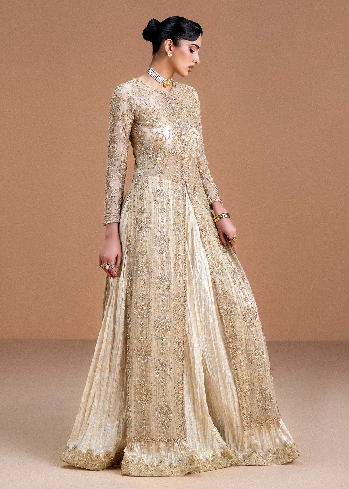 Aneesa pearl white back view - Kanwal Malik