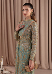 Aquamarine sky blue styled look - Kanwal Malik luxury pret