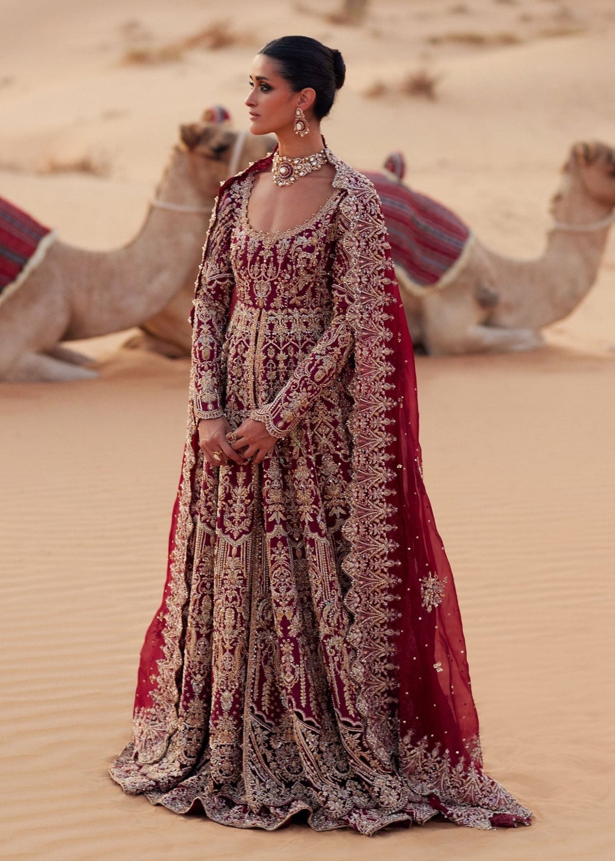 Arsia regal red bridal complete look - Kanwal Malik bridal couture