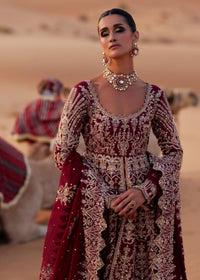 Arsia regal red velvet gold embellishment detail - Kanwal Malik bridal couture