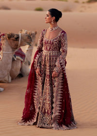 Arsia regal red bridal full ensemble view - Kanwal Malik bridal couture