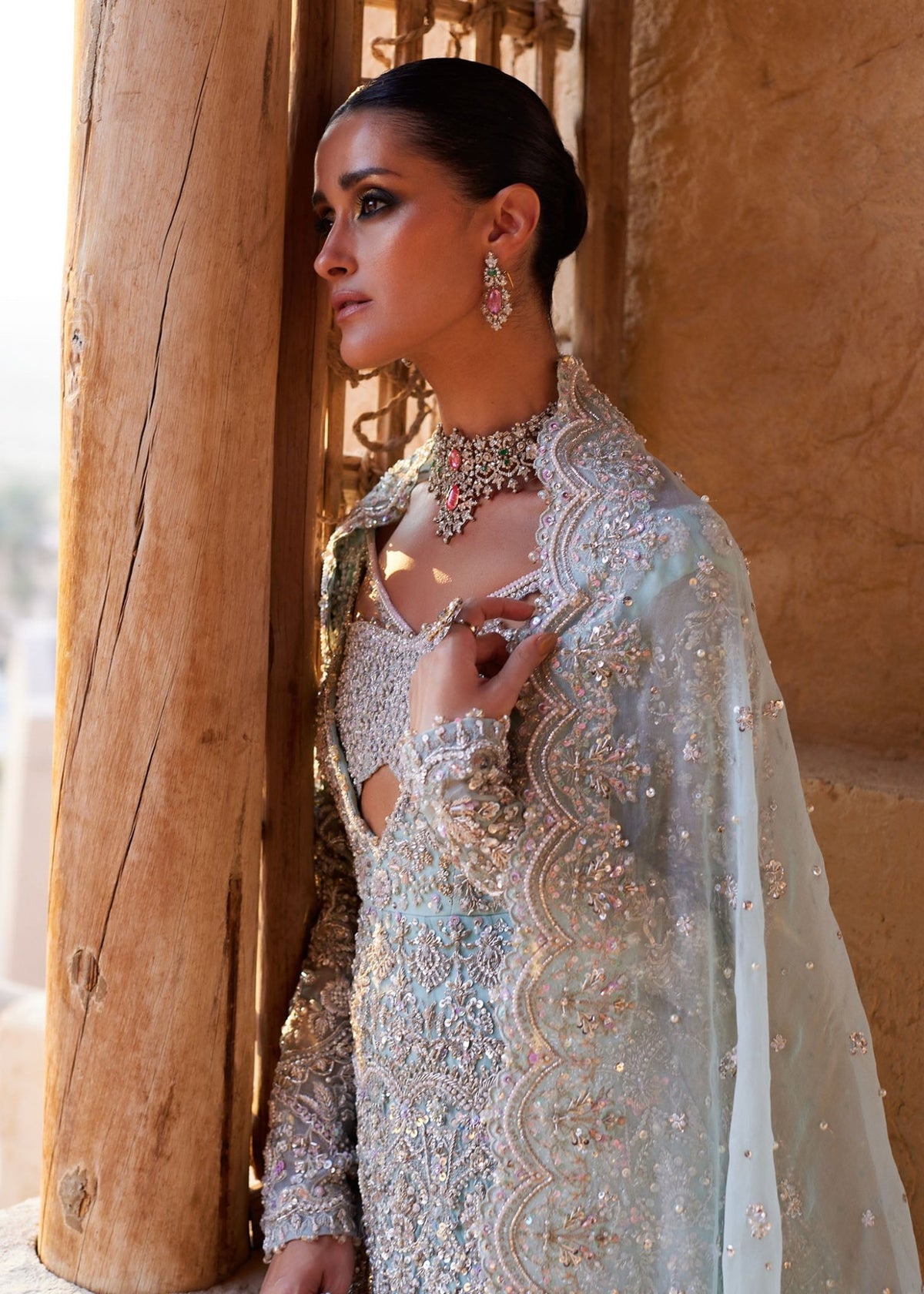 Aylin ice blue bridal complete look - Kanwal Malik bridal couture