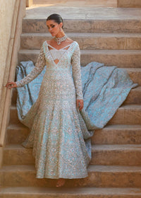 Aylin ice blue bridal full ensemble view - Kanwal Malik bridal couture