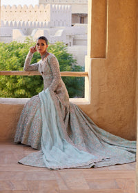 Aylin ice blue bridal trail detail - Kanwal Malik bridal couture