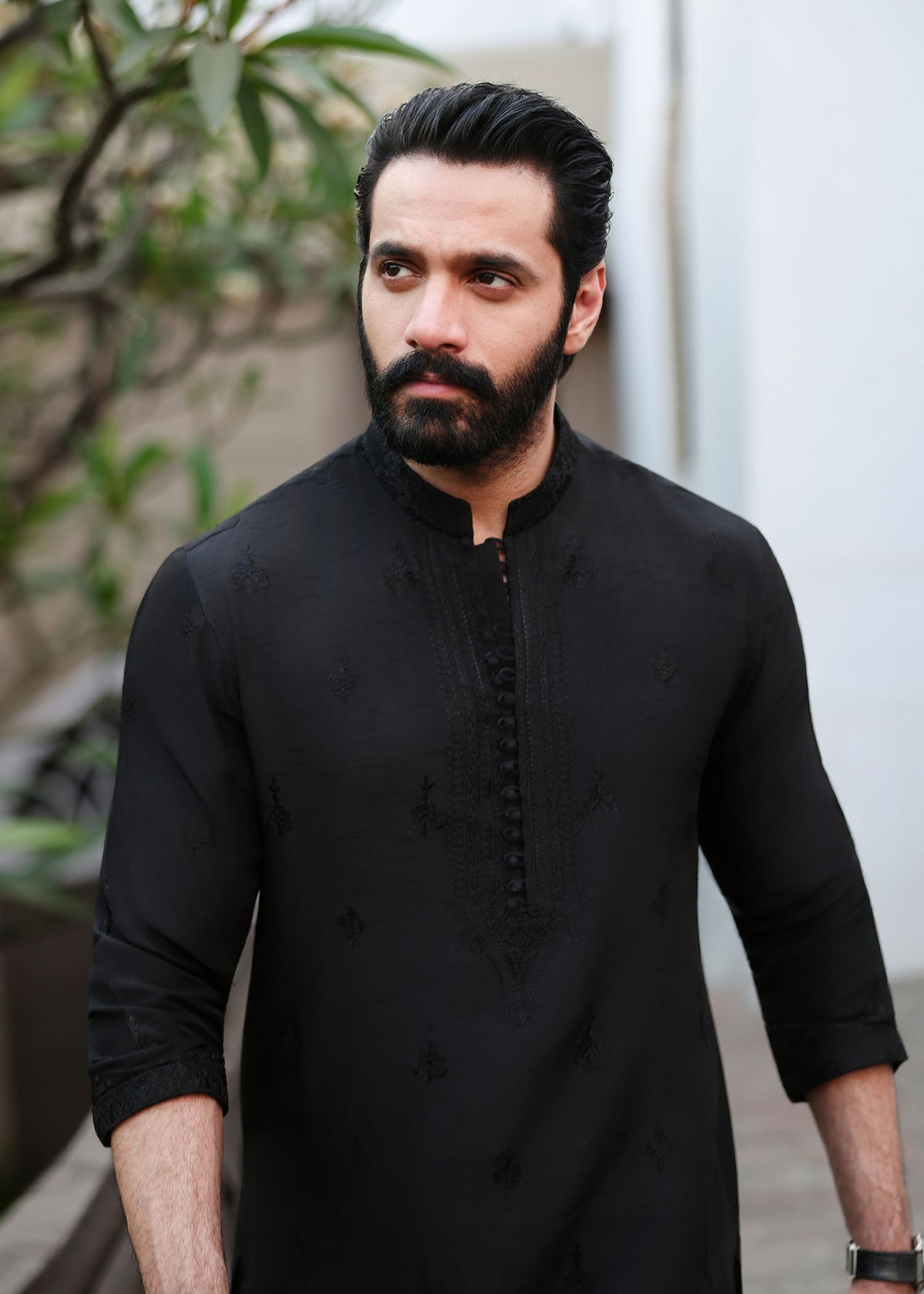 Azlan black back view - Kanwal Malik menswear
