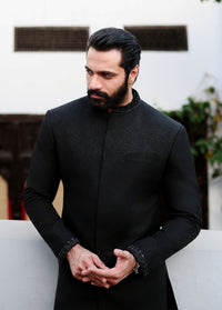 Azlan black ceremonial look - Kanwal Malik menswear