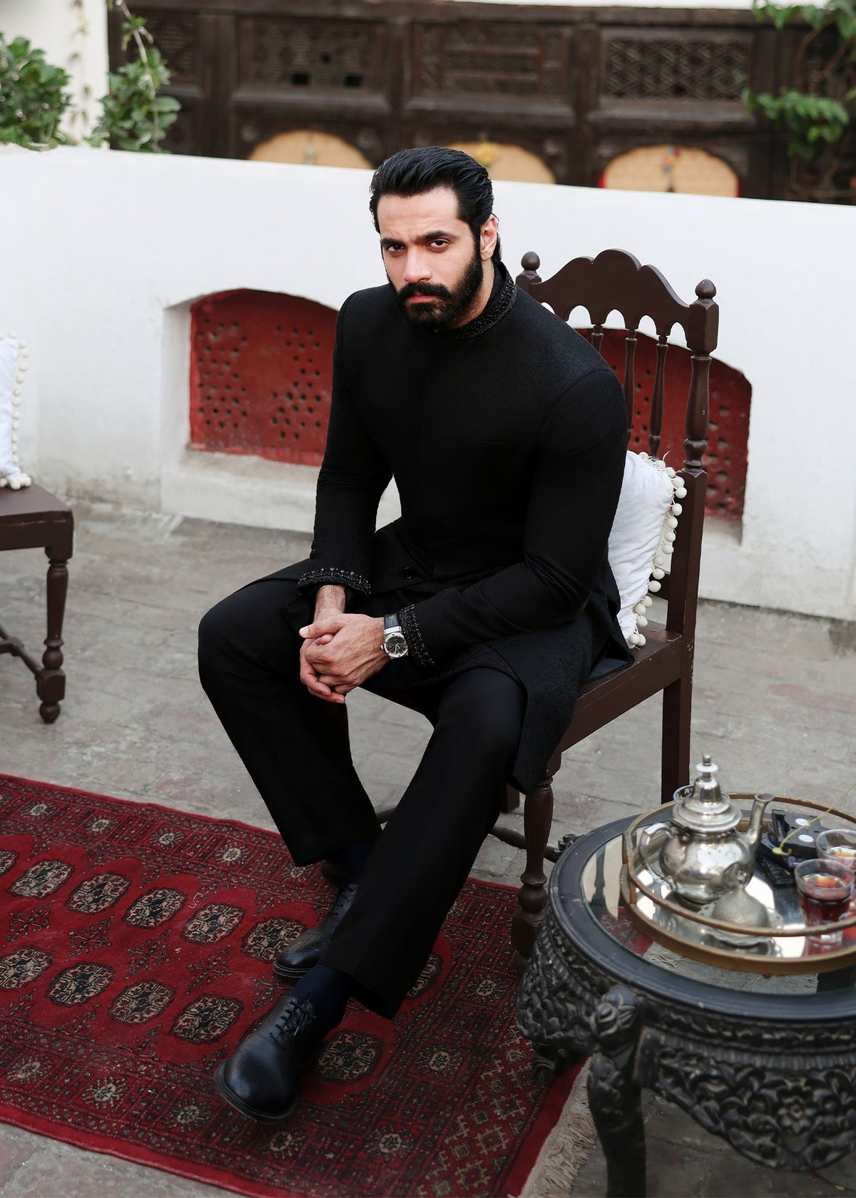 Azlan black final look - Kanwal Malik menswear
