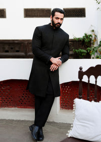 Azlan black regal styled look - Kanwal Malik menswear