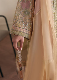 Bareeha gold flared trouser border detail - Kanwal Malik