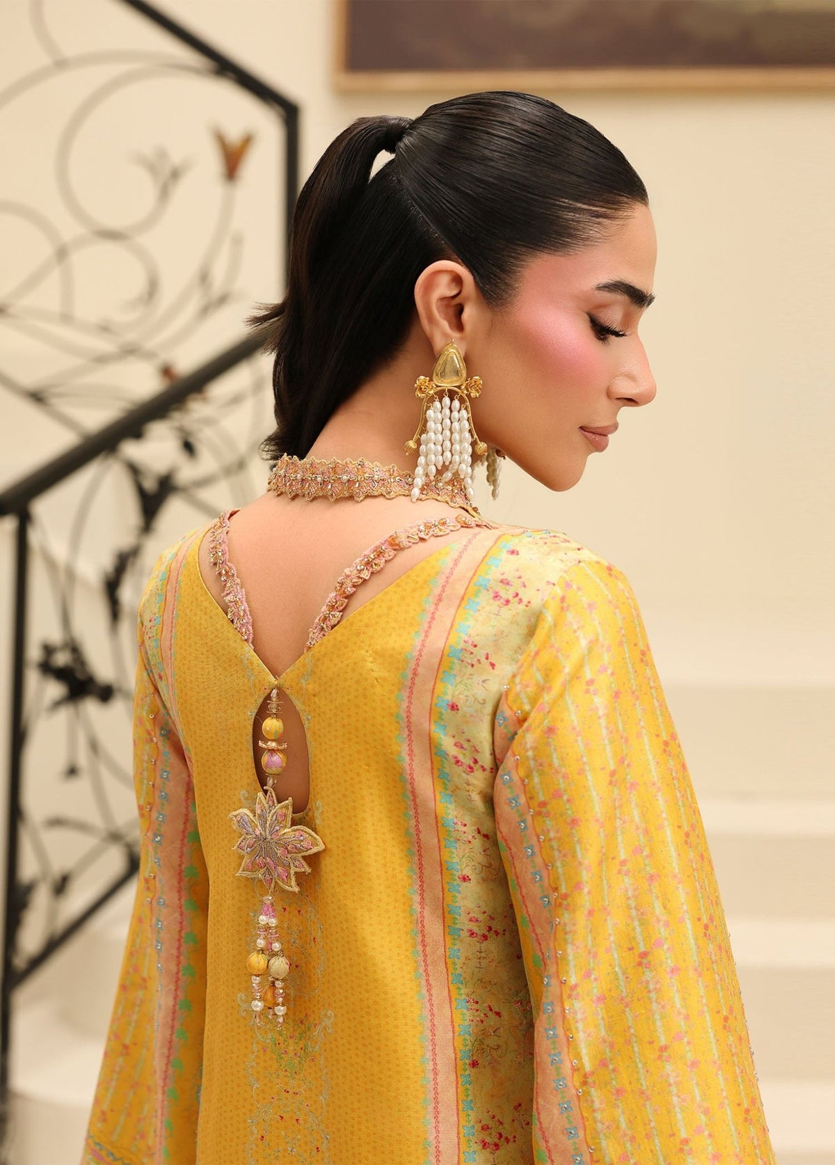 Caprina yellow back view - Kanwal Malik