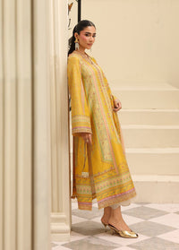 Caprina yellow medium silk dupatta detail - Kanwal Malik