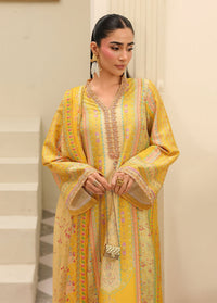 Caprina yellow adda work neckline embroidery detail - Kanwal Malik