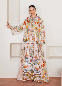 Celia off white silk kaftan front view - Kanwal Malik