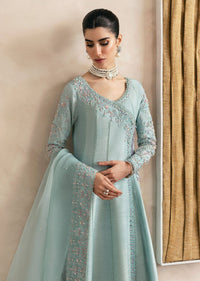 Daisy powder blue embroidered embellishment detail - Kanwal Malik luxury pret