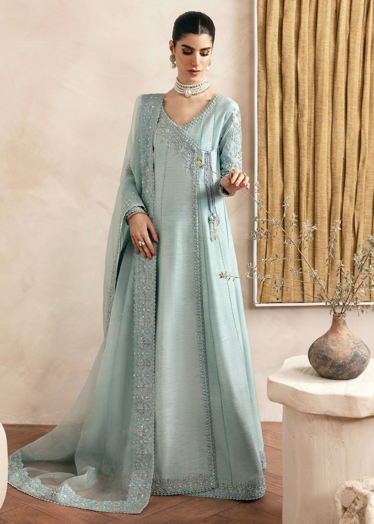 Daisy powder blue styled look - Kanwal Malik luxury pret