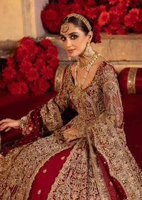Divani red bridal full ensemble view - Kanwal Malik bridal couture