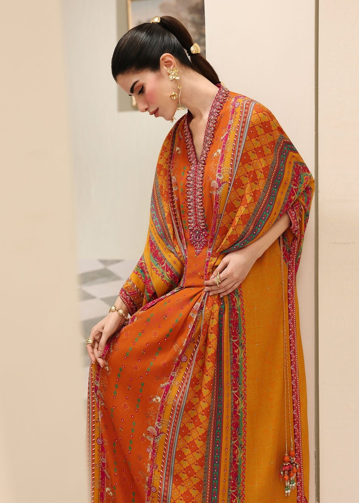 Eira orange complete look - Kanwal Malik