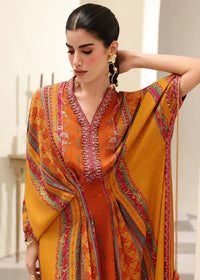 Eira orange embroidered neckline detail - Kanwal Malik