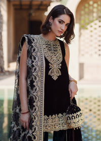 Elynor black sequin dupatta detail - Kanwal Malik