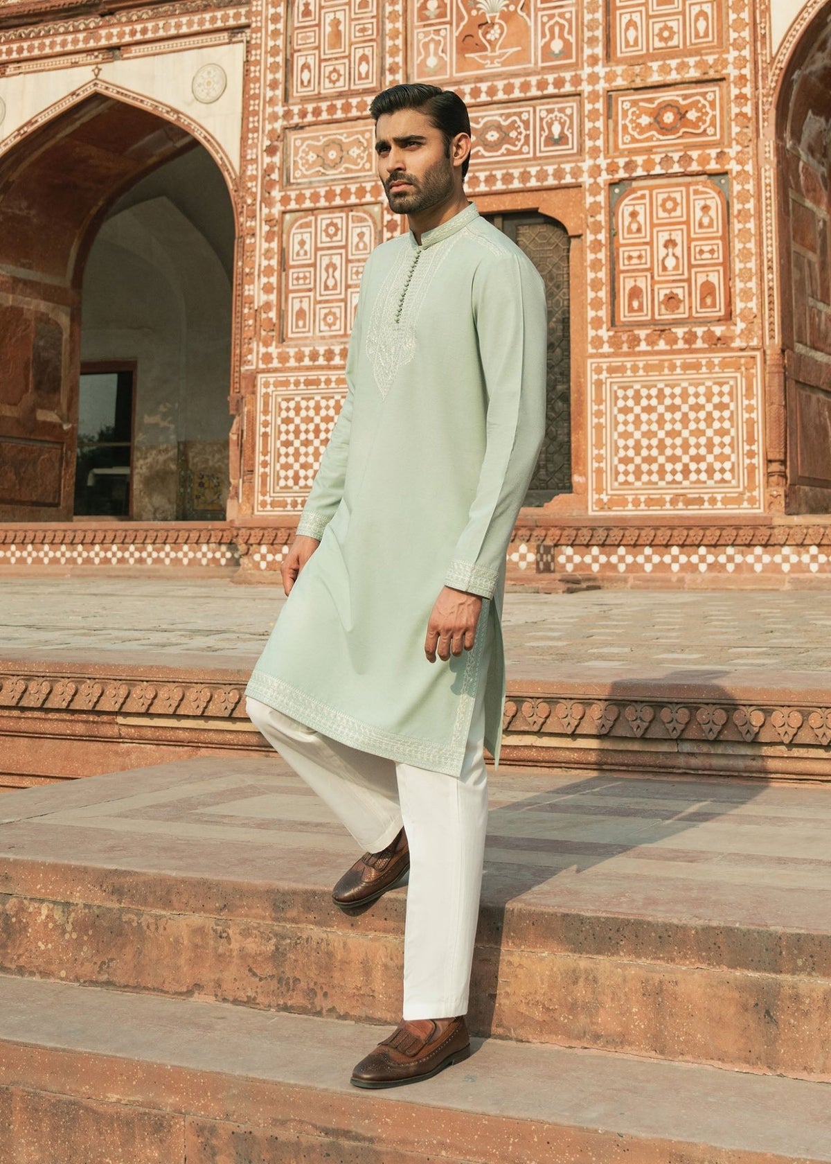 Faaris mint complete look - Kanwal Malik menswear