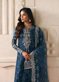Fiya teal self-embroidery base detail - Kanwal Malik