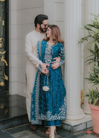 Fiya teal festive styled look - Kanwal Malik