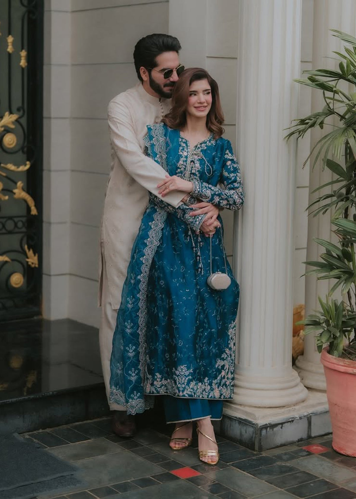 Fiya teal ensemble final look - Kanwal Malik