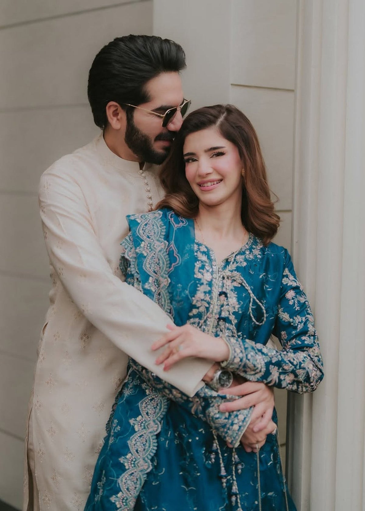 Fiya teal ensemble styled shot - Kanwal Malik