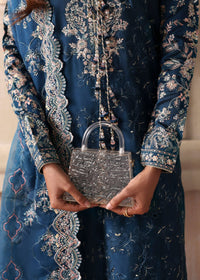 Fiya teal straight trouser detail - Kanwal Malik