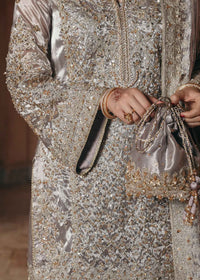 Gulnaar silver mauve embroidery detail - Kanwal Malik