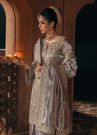 Gulnaar silver mauve full ensemble view - Kanwal Malik