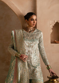Gulrukh powder blue embellishment close-up - Kanwal Malik luxury pret