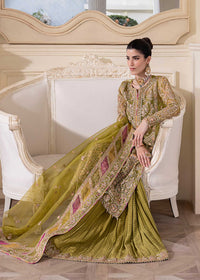 Halena olive green embellishment detail - Kanwal Malik