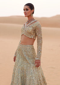 Haya nude bridal full ensemble view - Kanwal Malik bridal couture