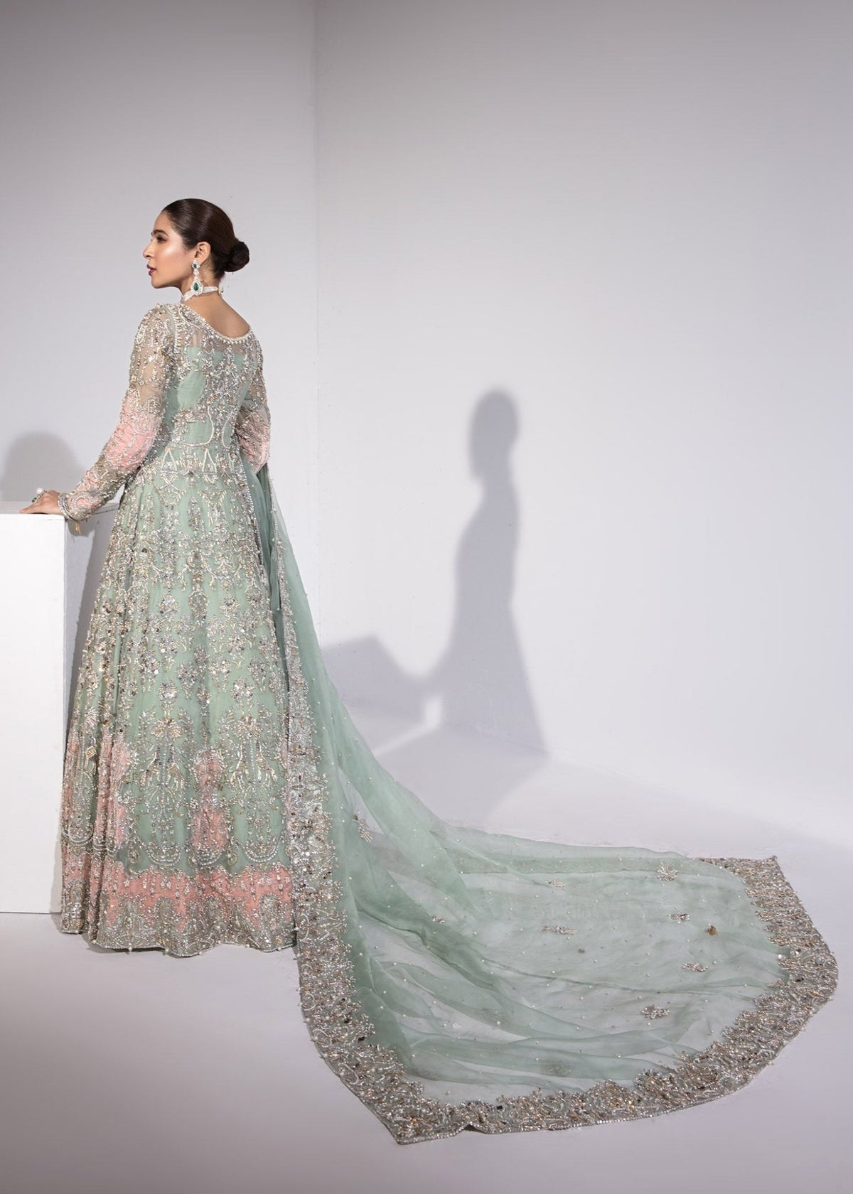 Helen mint bridal full ensemble view - Kanwal Malik bridal couture