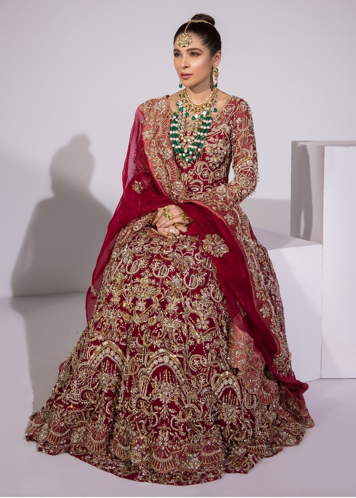 Hera red bridal back view - Kanwal Malik bridal couture
