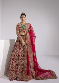 Hera red bridal pashwas front view - Kanwal Malik bridal couture