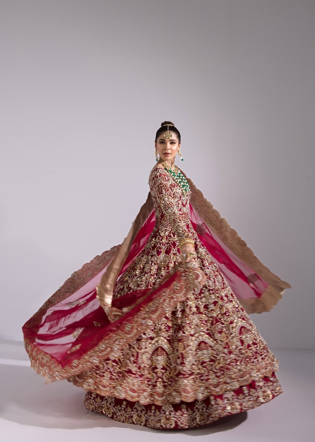 Hera red bridal styled look - Kanwal Malik bridal couture
