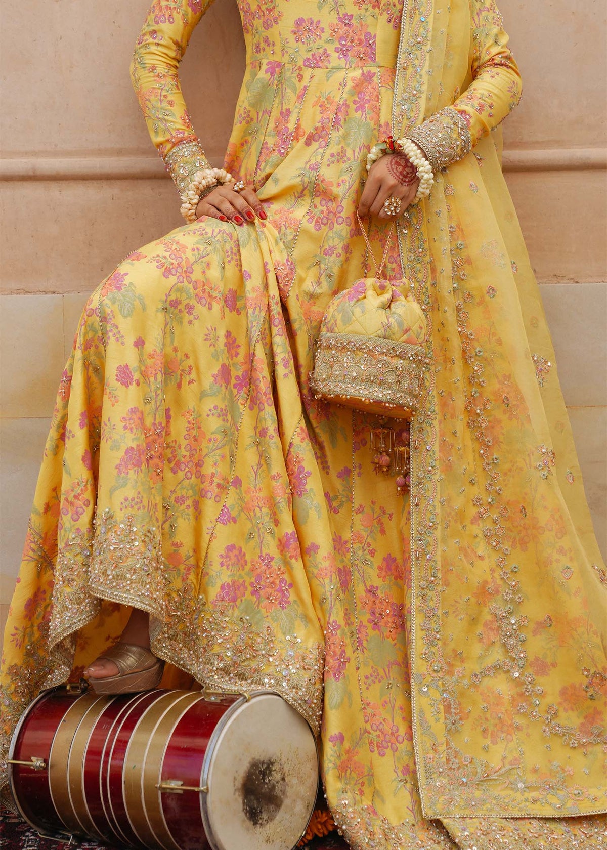 Hoorain zest yellow ensemble styled look - Kanwal Malik