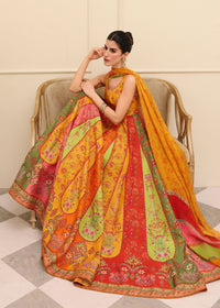 Inaya multi-color printed dupatta detail - Kanwal Malik