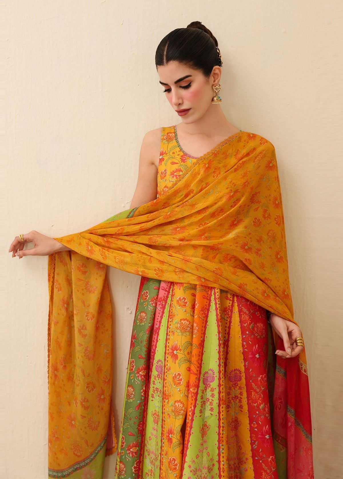 Inaya multi-color printed panel detail - Kanwal Malik