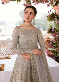 Ismat grey floral linear motif embellishment detail - Kanwal Malik bridal couture